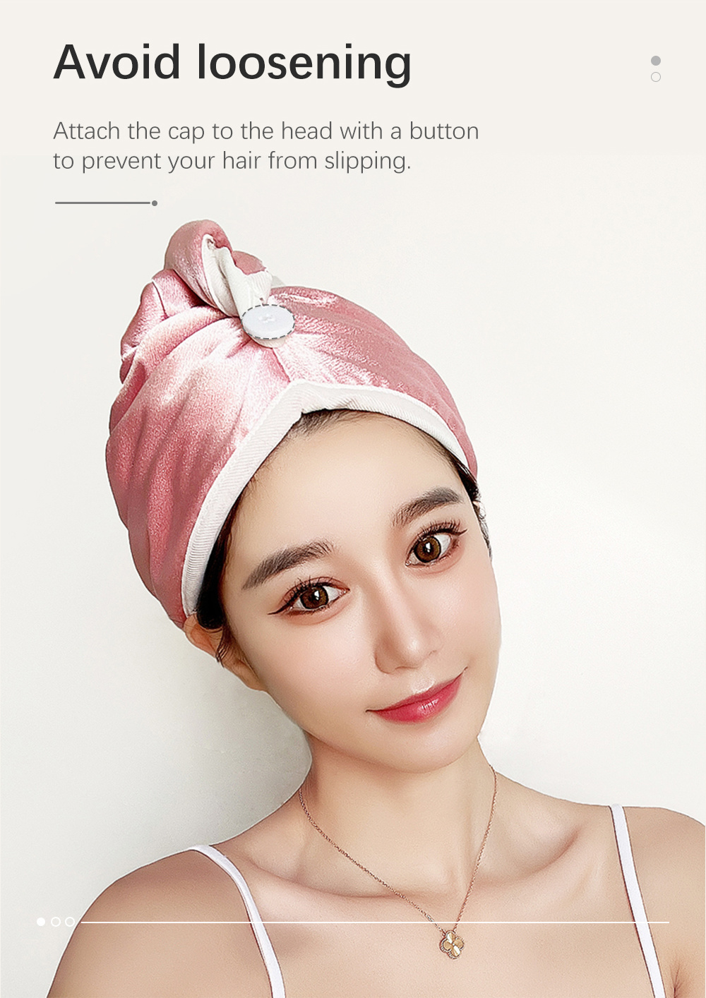 Plain Color Imitated Silk Hair Drying Cap-6